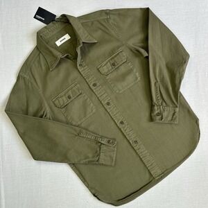 Buck Mason Field Olive Tough Twill Work Shirt Men Medium Green Military Gorpcore